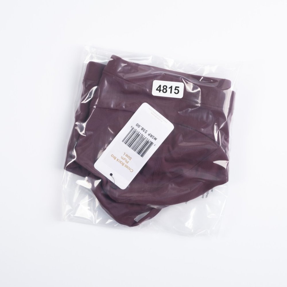 NEW Sol & Mane Cross Back Bra Plum Yoga sports bra - Picture 9 of 9